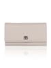 Bellicci Leder-Geldbörse "Calista" in Beige - (B)18 x (H)10 x (T)3 cm