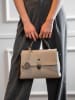 Bellicci Leder-Henkeltasche in Beige - (B)29 x (H)22 x (T)10 cm