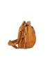 Bellicci Leren schoudertas mosterdgeel - (B)25 x (H)22 x (D)8 cm