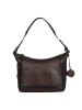 Bellicci Leren schoudertas "Kristiana" bruin - (B)40 x (H)27 x (D)8 cm