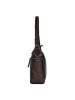 Bellicci Leren schoudertas "Kristiana" bruin - (B)40 x (H)27 x (D)8 cm