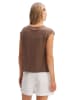 OPUS Leinen-Shirt in Braun