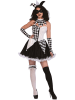Carnival Party 3-delig kostuum "Jester Lady" zwart/wit
