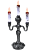 CHAKS Świecznik LED w kolorze czarno-białym - wys. 40 cm