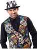 Party x People Cilinderhoed "Doodshoofd " zwart/wit