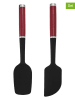 KitchenAid 2tlg. Teigschaber-Set in Schwarz/ Rot - (L)30 cm