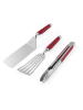 KitchenAid 3tlg. Indoor-Grillset in Silber/ Rot