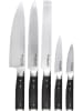 KitchenAid 7tlg. Messerblock-Set in Natur/ Schwarz