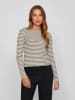 Vila Longsleeve in Taupe/ Weiß