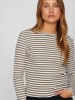 Vila Longsleeve in Taupe/ Weiß