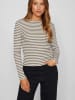 Vila Longsleeve in Taupe/ Weiß