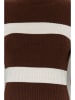 trendyol Strickkleid in Dunkelbraun/ Creme