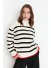 trendyol Pullover in Creme/ Schwarz