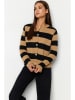 trendyol Cardigan in Camel/ Schwarz