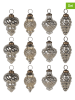 Clayre & Eef 12-delige set: kerstballen zilverkleurig - (H)8 x Ø 5 cm