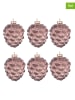 Clayre & Eef 6-delige set: kerstballen lichtroze - (H)10 x Ø 5 cm