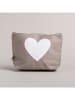 Eulenschnitt Kosmetiktasche "Herz" in Grau - (B)23 x (H)15 x (T)6 cm