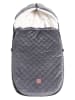 Kaiser Naturfellprodukte Voetenzak voor babyzitje "X-Large Velvet Hoody" grijs - (L)92 x (B)45 cm
