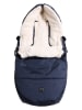 Kaiser Naturfellprodukte Śpiworek "Hoody 2.0" w kolorze granatowym do fotelika - 80 x 40 cm