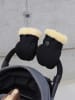 Kaiser Naturfellprodukte Ogrzewacz wełniany "Stroller Mitt" w kolorze czarnym do rąk