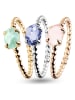 Les Petites Précieuses 3-delige set: zilveren ringen met edelstenen