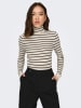ONLY Rollkragenpullover "Karol" in Creme/ Schwarz