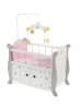 Bayer CHIC 2000 Puppenbett mit Mobile in Grau/ Weiß/ Rosa - ab 3 Jahren