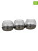 J Line 3-delige set: theelichthouders tranparant/zilverkleurig - (L)27 cm