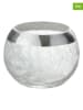J Line 2er-Set: Windlichter in Transparent/ Silber - (H)8,5 x Ø 10 cm