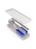 Monbento 4tlg. Set: Besteck in Silber/ Blau