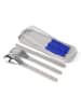 Monbento 4tlg. Set: Besteck in Silber/ Blau