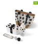 Monbento 9tlg. Lunch-Set "Plume" in Creme/ Hellbraun
