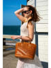 Victor & Hugo Paris Leren handtas "Madison" lichtbruin - (B)38 x (H)27 x (D)15 cm