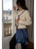 Victor & Hugo Paris Leder-Umhängetasche "Livy" in Dunkelblau - (B)21 x (H)27 x (T)15 cm