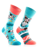 TODO SOCKS 2-delige set: sokken lichtblauw/oranje
