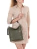 Mia Tomazzi Leren schoudertas "Sabaudia" kaki - (B)26 x (H)28 x (D)12 cm