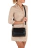 Mia Tomazzi Leder-Umhängetasche "Melfi" in Schwarz - (B)26 x (H)19 x (T)9 cm