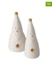 Boltze 2-delige set: decoratieve figuren "Jelki" wit - (H)12,5 cm