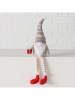Boltze 2er-Set: Kantenhocker "Wichtel" in Rot/ Grau - (H)27,5 cm