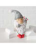 Boltze 3-delige set: theelichthouders "Kabouters" rood/grijs - (H)7 x Ø 9,5 cm