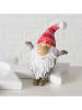 Boltze 3-delige set: theelichthouders "Kabouters" rood/grijs - (H)7 x Ø 9,5 cm