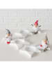 Boltze 3-delige set: theelichthouders "Kabouters" rood/grijs - (H)7 x Ø 9,5 cm