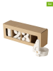 Boltze 4-delige set: theelichthouders "Numero" wit - (H)8,5 x Ø 7 cm