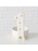 Boltze 4-delige set: theelichthouders "Numero" wit - (H)8,5 x Ø 7 cm