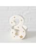 Boltze 4-delige set: theelichthouders "Numero" wit - (H)8,5 x Ø 7 cm