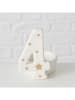 Boltze 4-delige set: theelichthouders "Numero" wit - (H)8,5 x Ø 7 cm