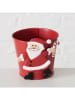Boltze 2-delige set: overpotten "Jonte" rood/grijs - (H)8 x Ø 8 cm