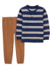 carter's 2-delige outfit donkerblauw/lichtbruin