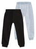 Denokids 2er-Set: Sweathosen in Schwarz/ Grau