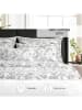 Cacharel textiles Satijnen beddengoedset "Jardin" wit/lichtgrijs